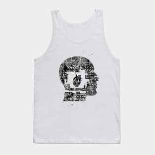 Circuit Man head with heart Tank Top